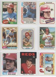 Lot Of (9) Pete Rose Baseball Cards