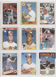 Lot Of (9) Cal Ripken Jr. Baseball Cards