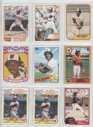 Lot Of (9) Eddie Murray Baseball Cards