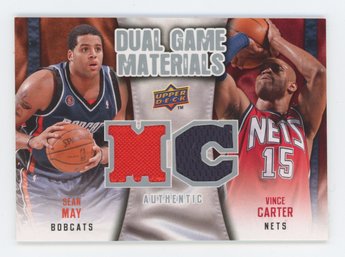 2009 Upper Deck Dual Game Materials W/ Vince Carter Game Used Relic
