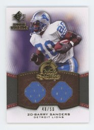 2008 SP Rookie Threads Barry Sanders Dual Game Used Relic #/50