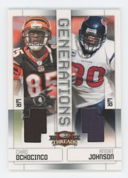 2009 Threads Chad Ochocinco/ Andre Johnson Dual Game Used Relic #/100