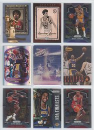 Lot Of (9) Basketball Legends Inserts/ Serial Numbered Cards W/ Dr. J, Jabbar And More