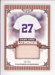 2022 Leaf Lumber Vladimir Guerrero Game Used Bat Relic #/35