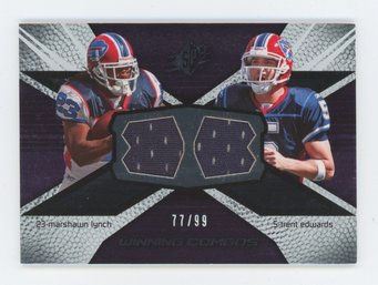 2008 SPX Marshawn Lynch/ Trent Edwards Game Used Relic #/99
