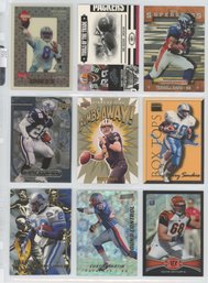 Lot Of (9) Football Insert/ Serial Numbered Cards W/ Barry Sanders, Emmitt Smith And More