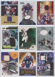 Lot Of (9) Football Game Used/ Relic Cards
