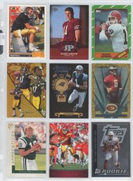 Lot Of (9) Football Quarterback Rookie Cards W/ Favre, Alex Smith And More
