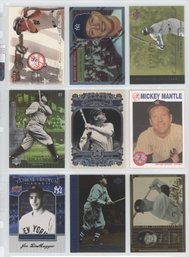 Lot Of (9) NY Yankees Legends W/ Ruth, Mantle, DiMaggio, Munson