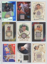 Lot Of (9) NY Yankees Game Used Relic Cards