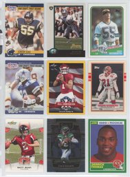 Lot Of (9) Football Rookie Cards W/ Emmitt Smith, Hurts, Deion Sanders And More