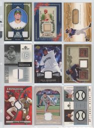 Lot Of (9) Baseball Game Used/ Relic Cards