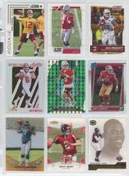 Lot Of (9) Football Quarterback Rookie Cards W/ Dak, Baker, Vick And More!