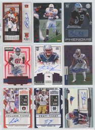 Lot Of (9) Football Autograph Cards