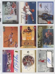 Lot Of (9) Basketball Autograph Cards