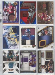 Lot Of (9) Football Game Used/ Relic Cards