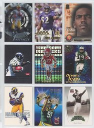 Lot Of (9) Football Insert/ Serial Numbered Cards W/ Kelce, Ray Lewis, Bart Starr And More