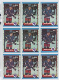 Lot Of (9) 1989 Topps Brian Leetch Rookie Cards