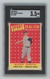 1958 Topps Mickey Mantle All Star SGC 3.5 VG Plus