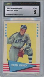 1961 Fleer Water Johnson Graded CSG 8