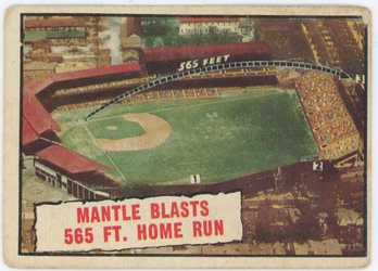 1961 Topps Mickey Mantle Blasts 565ft Home Run