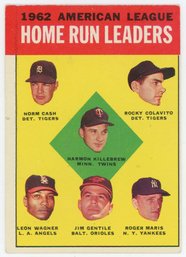 1963 Topps AL HR Leaders W/ Roger Maris And Harmon Killebrew