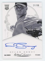 2013 National Treasures Dylan Bundy On Card Autograph Rookie #/99