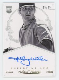 2013 National Treasures Shelby Miller On Card Autograph Rookie #/25