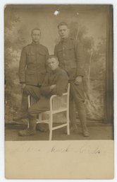 World War One WW1 RPPC Of Three Soldiers