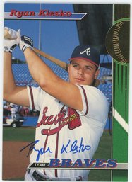 1993 Stadium Club Ryan Klesko On Card Autograph
