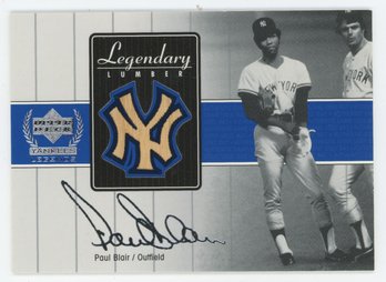 2000 Upper Deck Yankees Legends Paul Blair Game Used Bat Relic