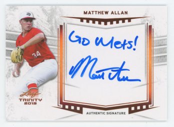 2019 Leaf Matthew Allan On Card Autograph W/ Inscription