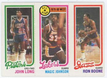 1980 Topps #18 Magic Johnson All Star Rookie W/ John Long And Ron Boone