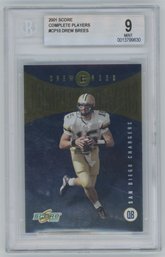 2001 Score Complete Players Drew Brees Rookie Insert BGS 9 Mint