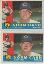 Lot Of 2 1960 Topps Norm Cash