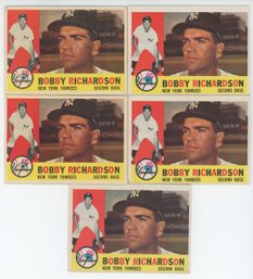 Lot Of 5 1960 Topps Bobby Richardson Cards