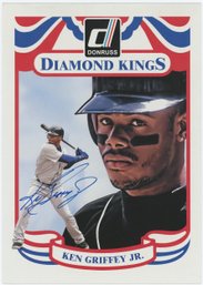 2014 Diamond Kings Ken Griffey Jr. On Card Autographed Box Topper 5x7'