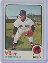 1973 Topps Luis Tiant Signed