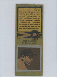 1934 Diamond Baseball Matchbook Jack Knott