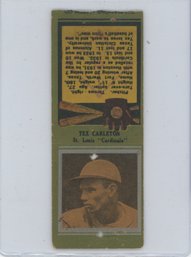 1934 Diamond Baseball Matchbook Tex Carleton