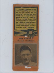 1934 Diamond Baseball Matchbook John Rothrock