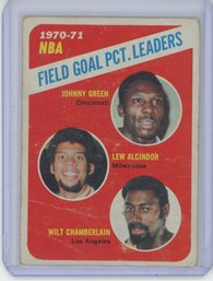 1971 Topps FG Percentage Leaders Lew Alcindor Wilt Chamberlin