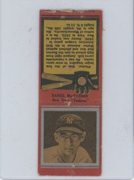 1934 Diamond Baseball Matchbook Daniel Macfayden