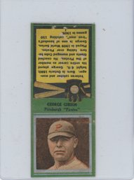 1934 Diamond Baseball Matchbook George Gibson