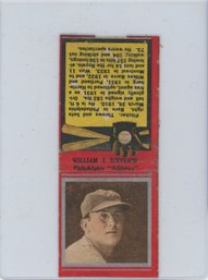 1934 Diamond Baseball Matchbook William Dietrich