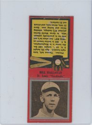 1934 Diamond Baseball Matchbook Bill Hallahan
