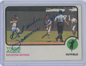 1973 Topps Tommie Agee Signed