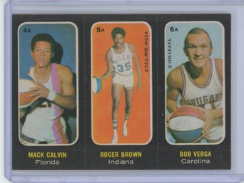1971 Topps Basketball Sticker Calvin, Brown & Verga