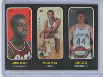 1971 Topps Basketball Sticker Jones, Wise & Issel