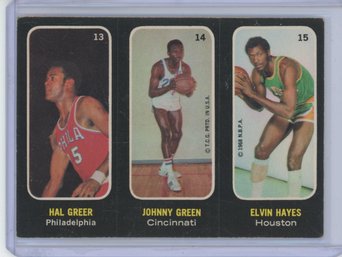 1971 Topps Basketball Sticker Greer, Green & Hayes